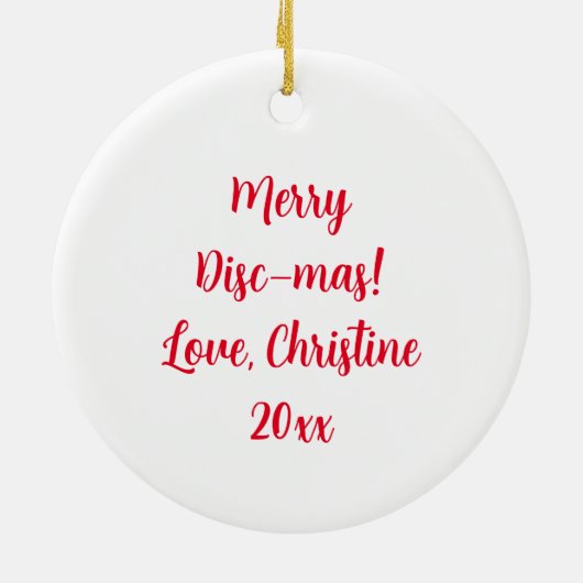 Merry Disk-mas | Disc Golf Gepersonaliseerde Kerst Keramisch Ornament (Achterkant)