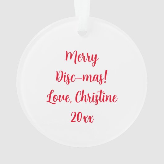 Merry Disk-mas | Disc Golf Gepersonaliseerde Kerst Ornament (achterkant)