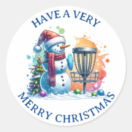 Merry Disk-mas | Disc Golf Gepersonaliseerde Kerst Ronde Sticker