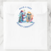 Merry Disk-mas | Disc Golf Gepersonaliseerde Kerst Ronde Sticker (Tas)