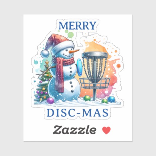 Merry Disk-mas | Disc Golf Gepersonaliseerde Kerst Sticker (Vel)