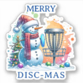 Merry Disk-mas | Disc Golf Gepersonaliseerde Kerst Sticker (Voorkant)