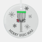 Merry Disk-Mas Disc Golf-Ornament Glas Ornament (Voorkant)