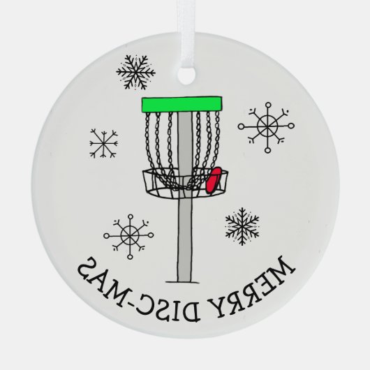 Merry Disk-Mas Disc Golf-Ornament Glas Ornament (Achterkant)