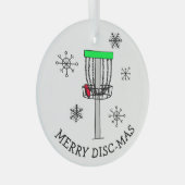 Merry Disk-Mas Disc Golf-Ornament Glas Ornament (Voorkant Rechts)