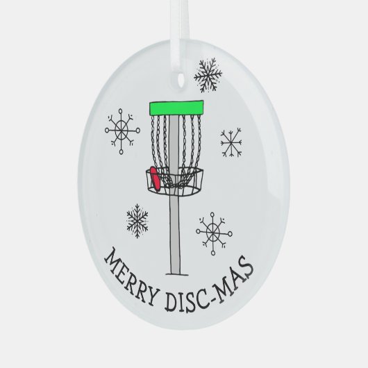Merry Disk-Mas Disc Golf-Ornament Glas Ornament (Voorkant links)