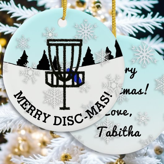 Merry Disk-Mas Funny Disc Golf-keramiek O Keramisch Ornament