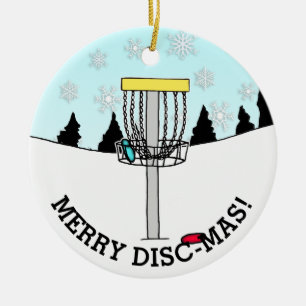 Merry Disk-Mas Funny Disc Golf-keramiek O Keramisch Ornament