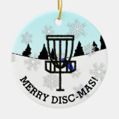 Merry Disk-Mas Funny Disc Golf-keramiek O Keramisch Ornament (Voorkant)