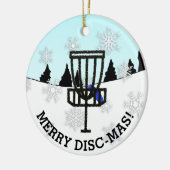 Merry Disk-Mas Funny Disc Golf-keramiek O Keramisch Ornament (Links)
