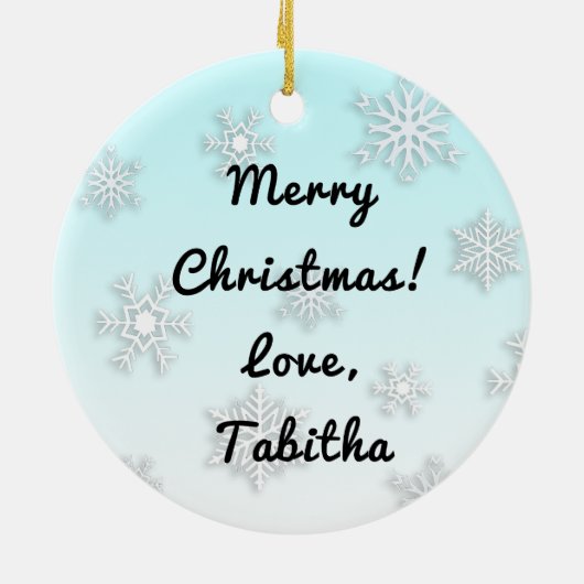 Merry Disk-Mas Funny Disc Golf-keramiek O Keramisch Ornament (Achterkant)