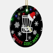 Merry Disk-Mas Funny Disk Golf met Kerstmis Keramisch Ornament (Rechts)