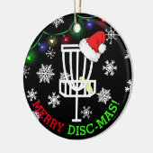 Merry Disk-Mas Funny Disk Golf met Kerstmis Keramisch Ornament (Links)