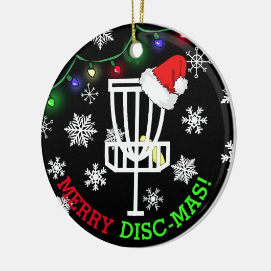 Merry Disk-Mas Funny Disk Golf met Kerstmis Keramisch Ornament (Links)