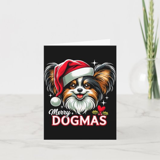 Merry Dogmas Christmas Pallon Dog Santa Hat Xmas C Kaart (Voorkant)