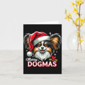 Merry Dogmas Christmas Pallon Dog Santa Hat Xmas C Kaart (Gele Bloem)
