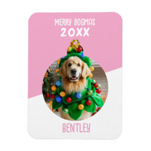 Merry Dogmas Custom Dog Foto Kerst Keepsake Magneet