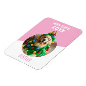 Merry Dogmas Custom Dog Foto Kerst Keepsake Magneet (Linkerzijde)