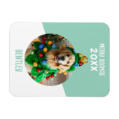 Merry Dogmas Custom Dog Foto Kerst Keepsake Magneet (Horizontaal)
