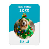 Merry Dogmas Custom Dog Foto Kerst Keepsake Magneet (Verticaal)