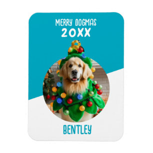 Merry Dogmas Custom Dog Foto Kerst Keepsake Magneet