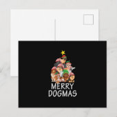 Merry Dogmas Cute Dog Xmas kerstboom hondenliefde Briefkaart (Voorkant / Achterkant)