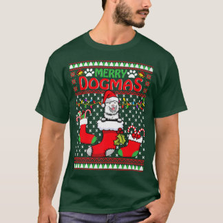 Merry Dogmas Finse Lapphund Dog Funny Ugly Chris T-shirt