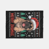 Merry Dogmas Funny Dog Santa Hat Christmas Xmas  Fleece Deken (Voorkant (Horizontaal))