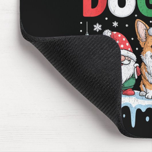 Merry Dogmas Funny Dog Santa Hat Christmas Xmas  Muismat (Hoek)