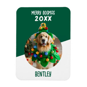Merry Dogmas op maat gemaakte hondenfoto Kerstcade Magneet