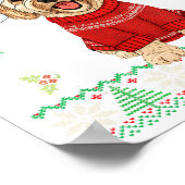 Merry Doodlemas Goldendoodle Wearing Ugly Christma Poster (Hoek)