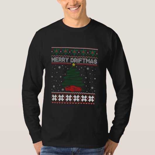 Merry Driftmas Street Racing Kerstmis Drifting T-shirt (Voorkant)