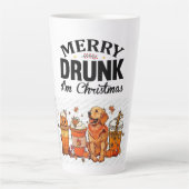"Merry Drink I’m Christmas" Humoristische FesLatte Latte Mok (Voorkant)