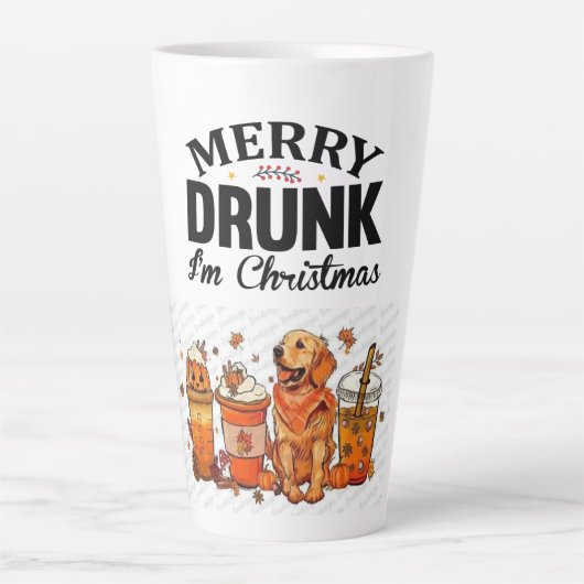 "Merry Drink I’m Christmas" Humoristische FesLatte Latte Mok (Voorkant)