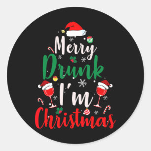 Merry Drink Ik ben kerstman... sinterklaas.. Ronde Sticker