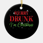 Merry Drink Ik ben Kerstmis. Keramisch Ornament (Voorkant)