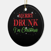 Merry Drink Ik ben Kerstmis. Keramisch Ornament (Links)