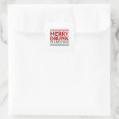 Merry Drink Ik ben Kerstmis. Vierkante Sticker (Tas)