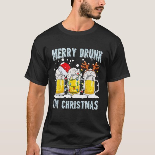 Merry Drink I'M Kerstfeest Reinbeer Colo T-shirt (Voorkant)
