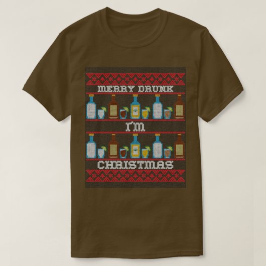 Merry Drink Im Kerstmis Ugly Christma T-shirt (Design voorkant)