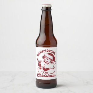 Merry dronken ik ben Kerstmis Cocktail Snarky Drin Bier Etiket
