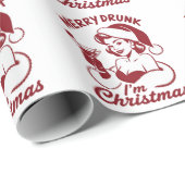 Merry Drunk I'm Christmas Cocktail Snarky Drinking Cadeaupapier (Rol Hoek)