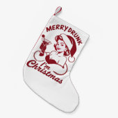 Merry Drunk I'm Christmas Cocktail Snarky Drinking Kleine Kerstsok (Voorkant (Hangend))