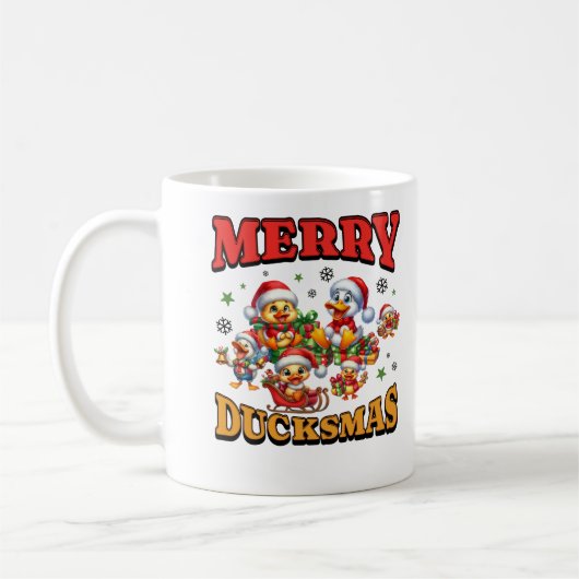 Merry Duckmas Cute Christmas Duck Lover Xmas Koffiemok (Links)