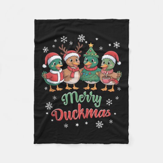 Merry Duckmas – Funny Christmas Ducks Holiday Desi Fleece Deken (Voorkant)