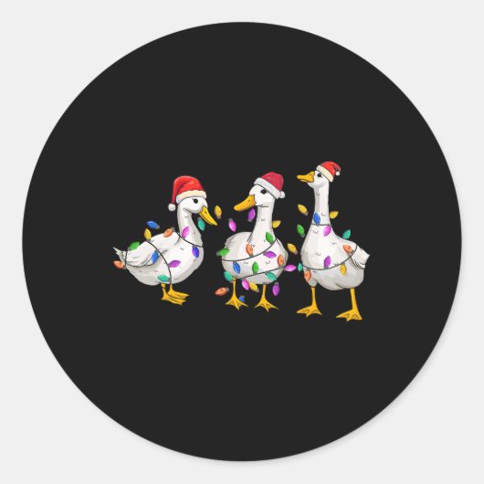 Merry Duckmas Funny Duck Christmas Duck Lover Xmas Ronde Sticker (Voorkant)