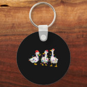 Merry Duckmas Funny Duck Christmas Duck Lover Xmas Sleutelhanger (Voorkant)
