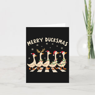 Merry Duckmas Funny Duck Kerstman Hoed Kerstmis Kaart