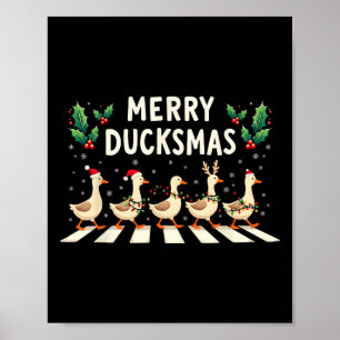 Merry Duckmas Santa Hat Xmas Duck Lover Funny Duck Poster