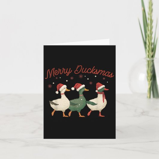 Merry Ducksmas Grappige Kerst Feestelijke Eenden I Kaart (Voorkant)